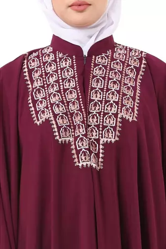 Wine irani kaftan with embroidery work
