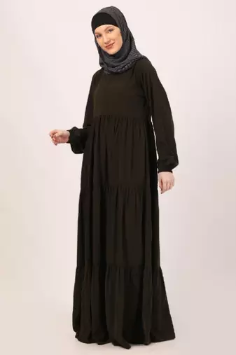 Olive frill design abaya