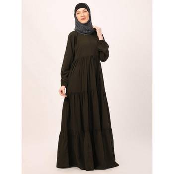 Olive frill design abaya 3
