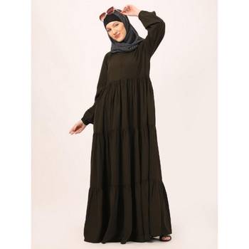 Olive frill design abaya 4