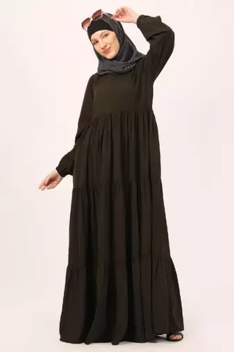 Olive frill design abaya