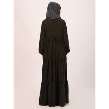 Olive frill design abaya 5