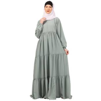 Sky blue frill design abaya 1