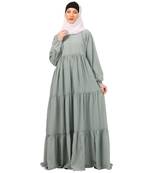 Sky blue frill design abaya