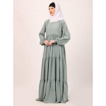 Sky blue frill design abaya 2