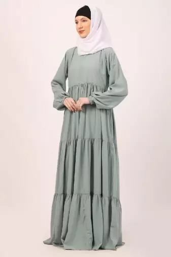 Sky blue frill design abaya