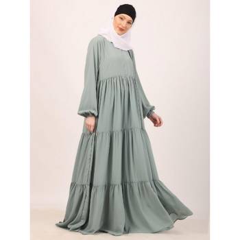 Sky blue frill design abaya 3
