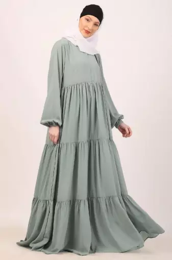 Sky blue frill design abaya