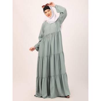 Sky blue frill design abaya 4