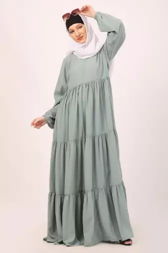 Sky blue frill design abaya