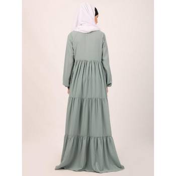 Sky blue frill design abaya 5