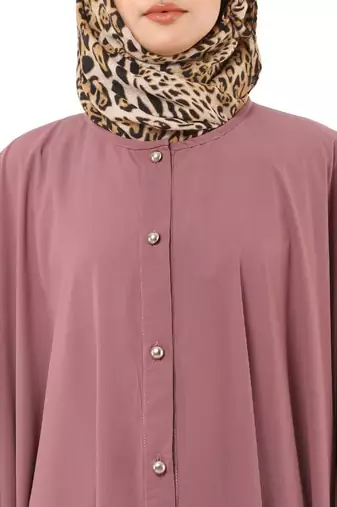Pink front open kaftan with fashionable buttons