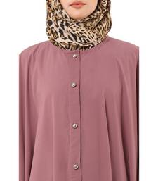 Pink front open kaftan with fashionable buttons