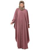 Pink front open kaftan with fashionable buttons