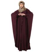 Wne front open kaftan with fashionable buttons