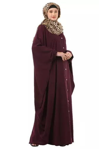 Wne front open kaftan with fashionable buttons