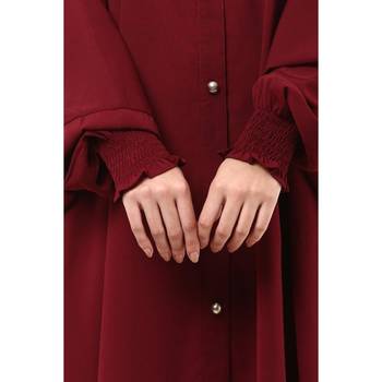 Maroon modest co-ord set loose fit top with matching trouser 3