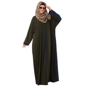 Olive dual color loose fit abaya 1