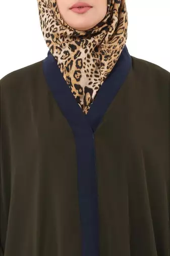 Olive dual color loose fit abaya