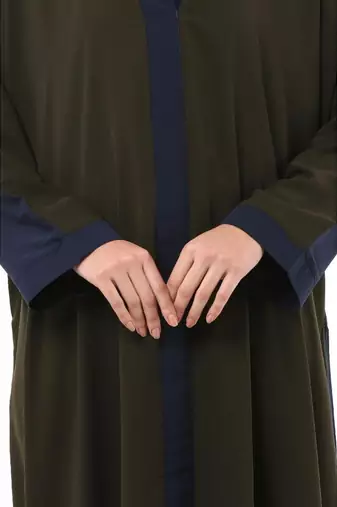 Olive dual color loose fit abaya