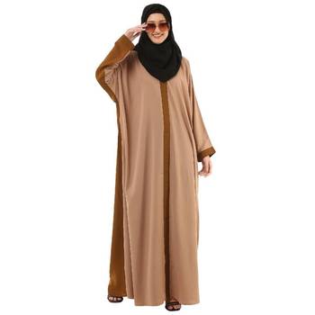 Skin dual color loose fit abaya 1