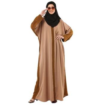 Skin dual color loose fit abaya 2