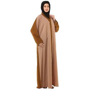 Skin dual color loose fit abaya 3