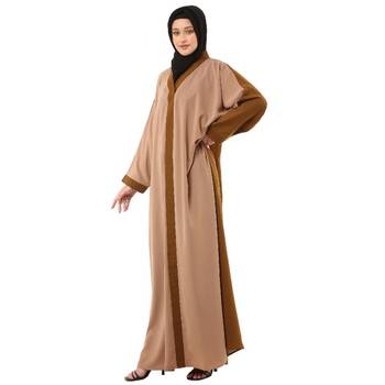 Skin dual color loose fit abaya 4