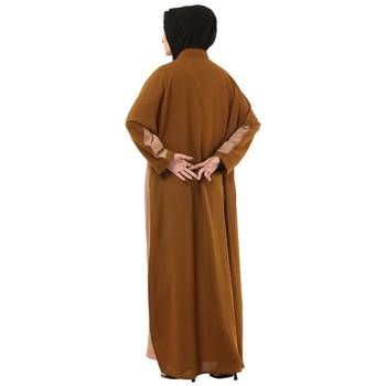 Skin dual color loose fit abaya 5