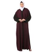 Wine dual color loose fit abaya
