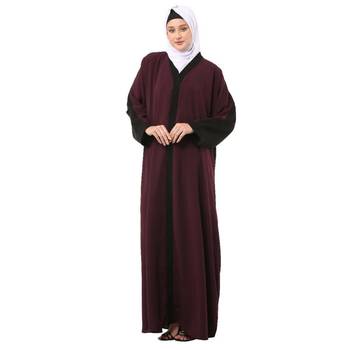 Wine dual color loose fit abaya 2