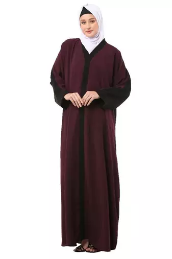 Wine dual color loose fit abaya
