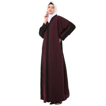 Wine dual color loose fit abaya 3