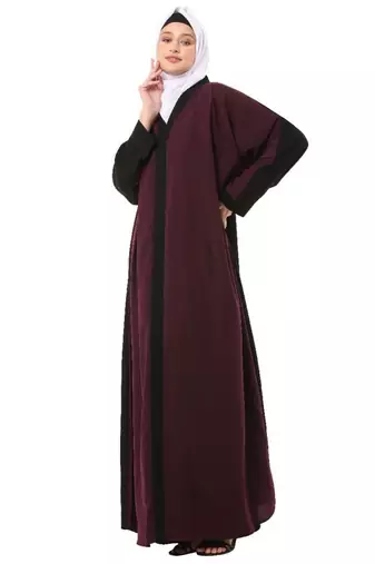 Wine dual color loose fit abaya