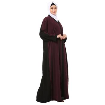 Wine dual color loose fit abaya 4