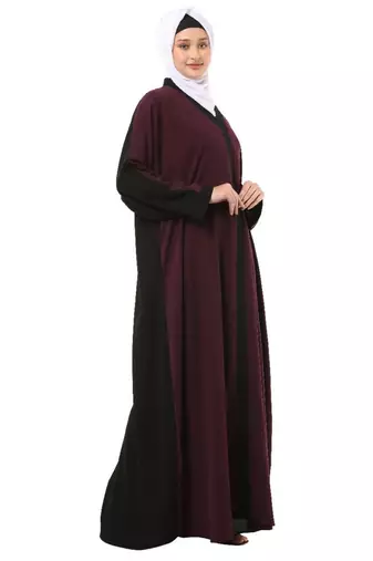 Wine dual color loose fit abaya