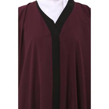 Wine dual color loose fit abaya 5