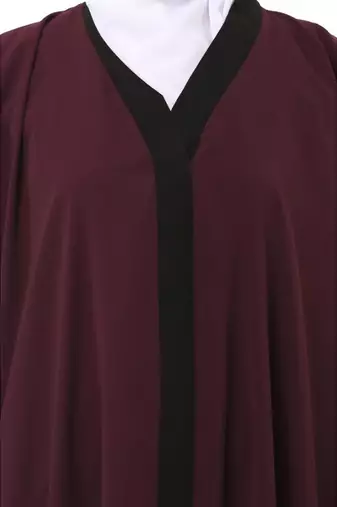 Wine dual color loose fit abaya