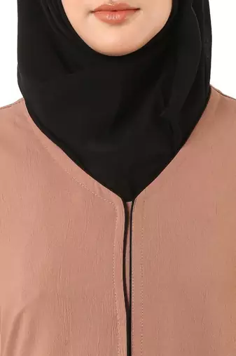 Beige front open premium cey fabric abaya