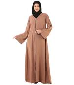 Beige front open premium cey fabric abaya
