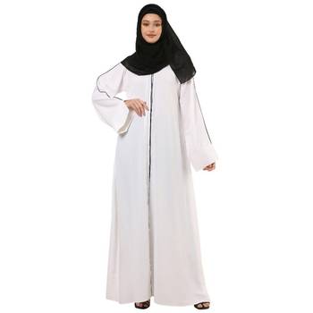 White front open premium cey fabric abaya 3