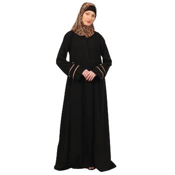 Black daily wear front open abaya 1