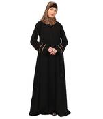 Black daily wear front open abaya