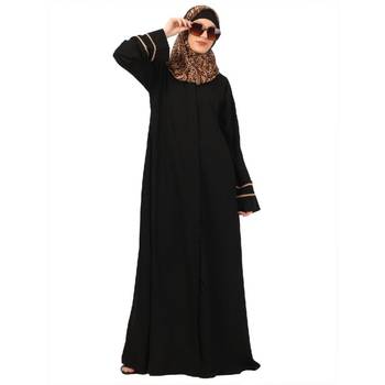 Black daily wear front open abaya 4