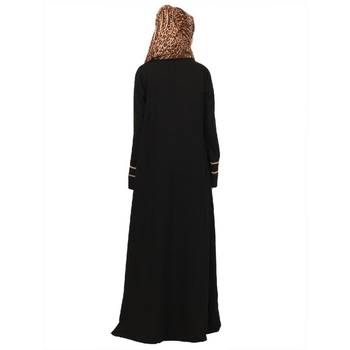 Black daily wear front open abaya 5