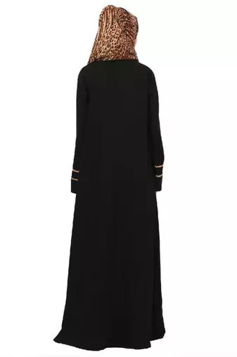 Black daily wear front open abaya
