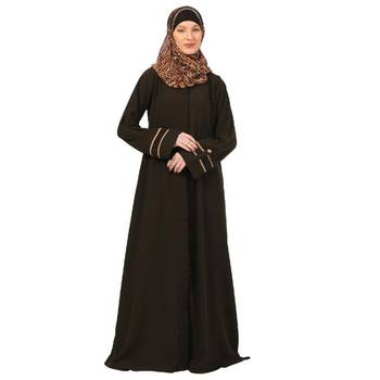 Olive daily wear front open abaya 1