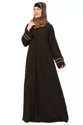 Olive daily wear front open abaya