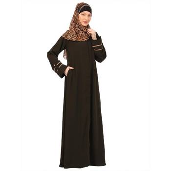 Olive daily wear front open abaya 3