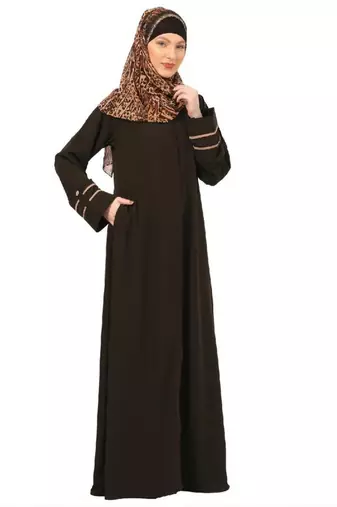Olive daily wear front open abaya